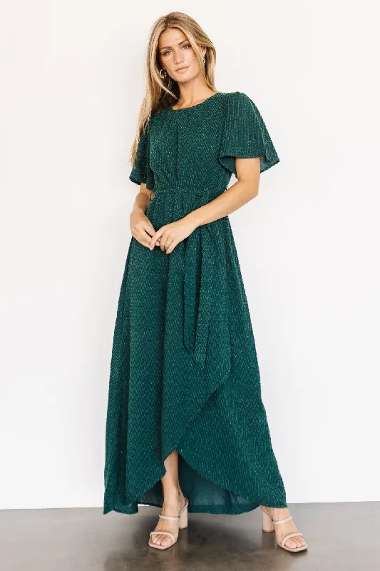 McCall Textured Maxi Dress | Dark Green