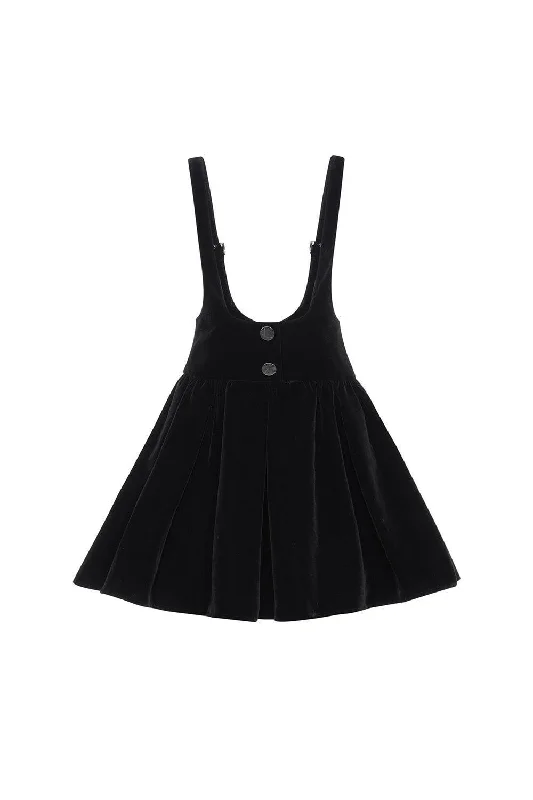 Classmate A-line Sleeveless Velvet Mini Dress