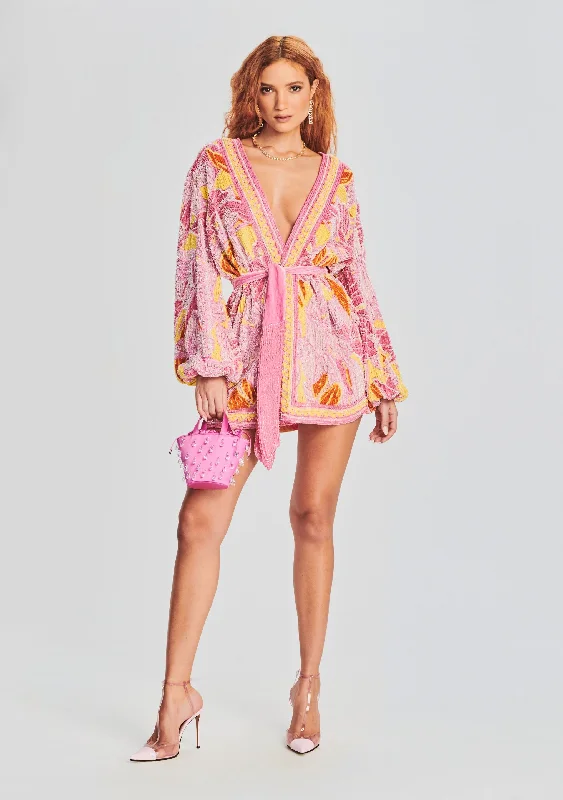 Gabrielle Sequin Floral Robe