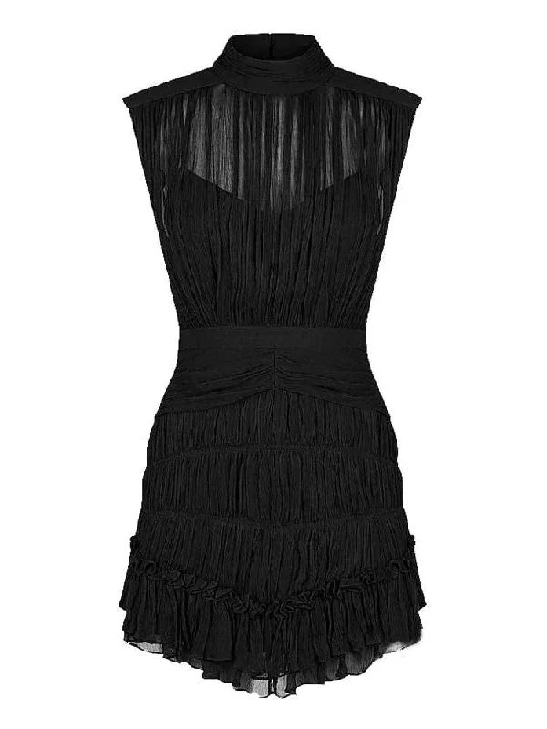 Lauren Sleeveless Vintage Mini Dress - Black