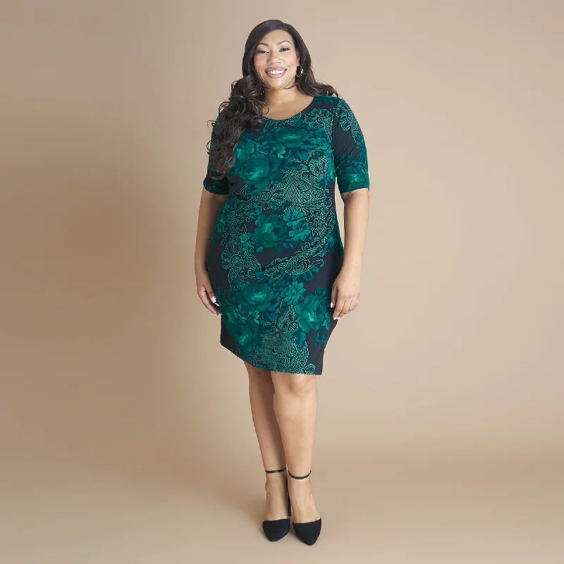 Liz Hunter Green Floral Dress