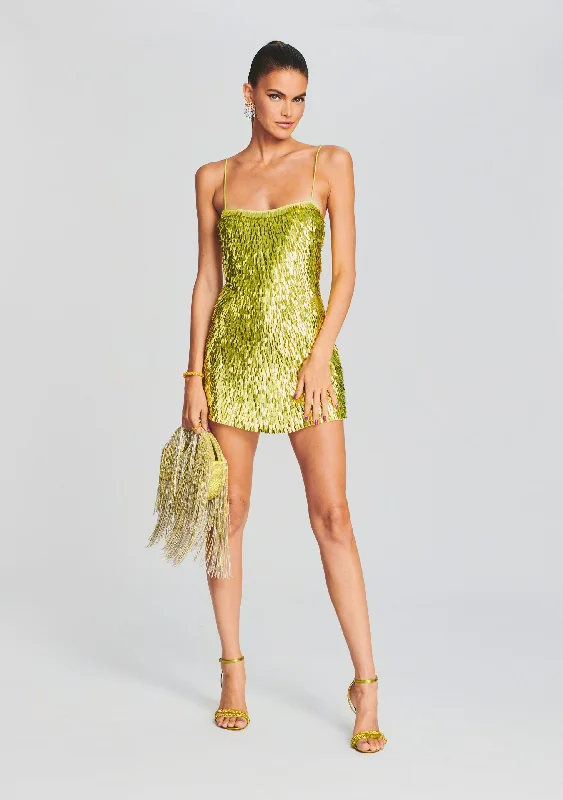 Nara Feather Sequin Dress