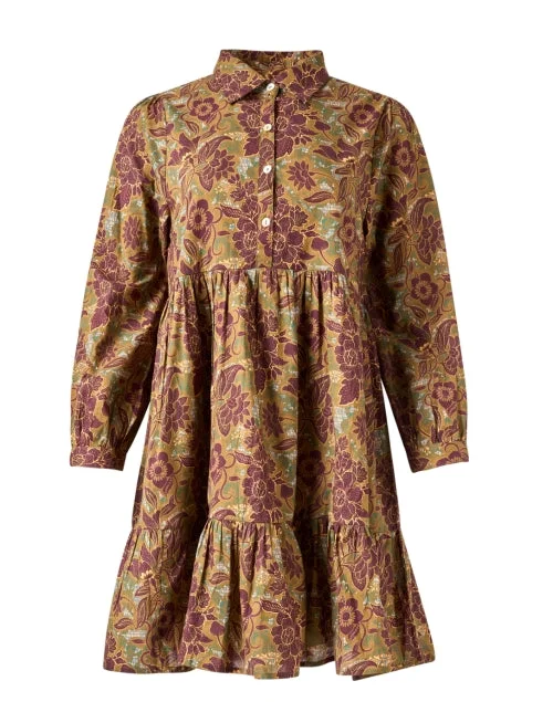 Romy Brown Print Cotton Dress