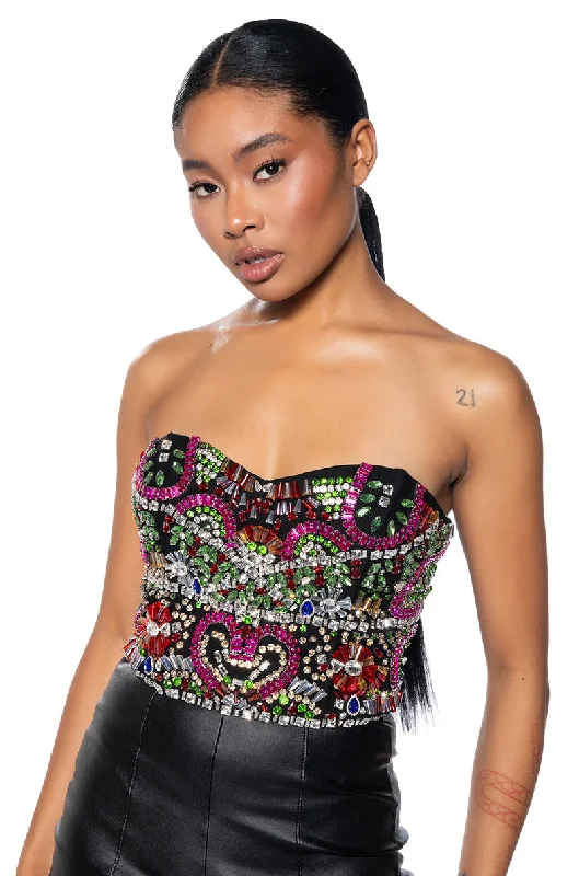 COME ALIVE RHINESTONE EMBELLISHED CORSET