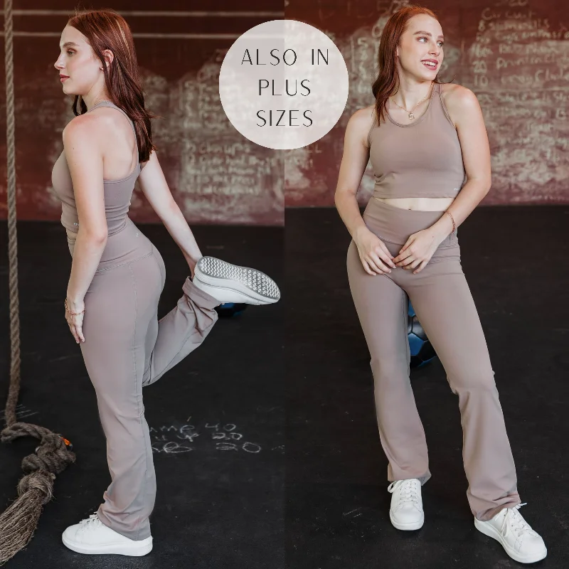 Good Stretch Flare Yoga Pants in Taupe