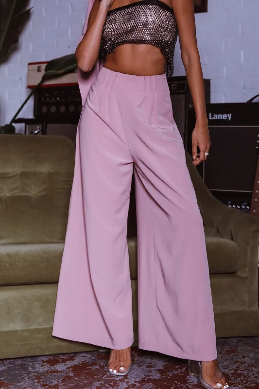 Vous Etes Belle Pleated Waist Pants Blush