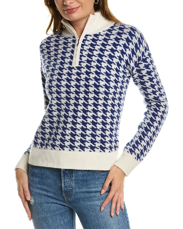 Kier+J Houndstooth Wool & Cashmere-Blend Sweater