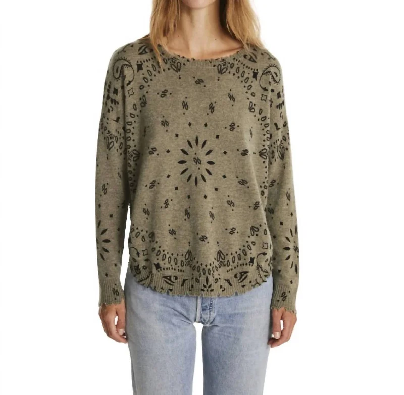 Mela Bandana Sweater In Marl Khaki