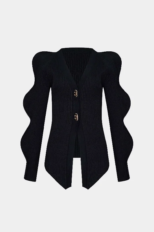 Solid Knit Button Cardigan