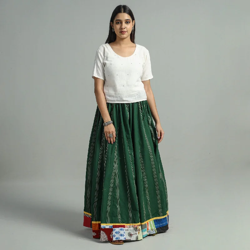 Green - Jacquard Patchwork 24 Kali Cotton Long Skirt 45