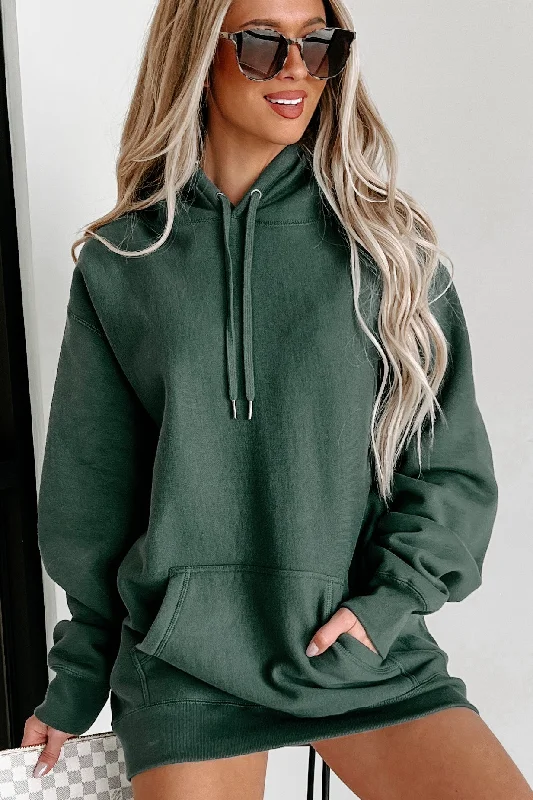 Side Ribbed Heavy Weight Hoodie (Alpine Green)