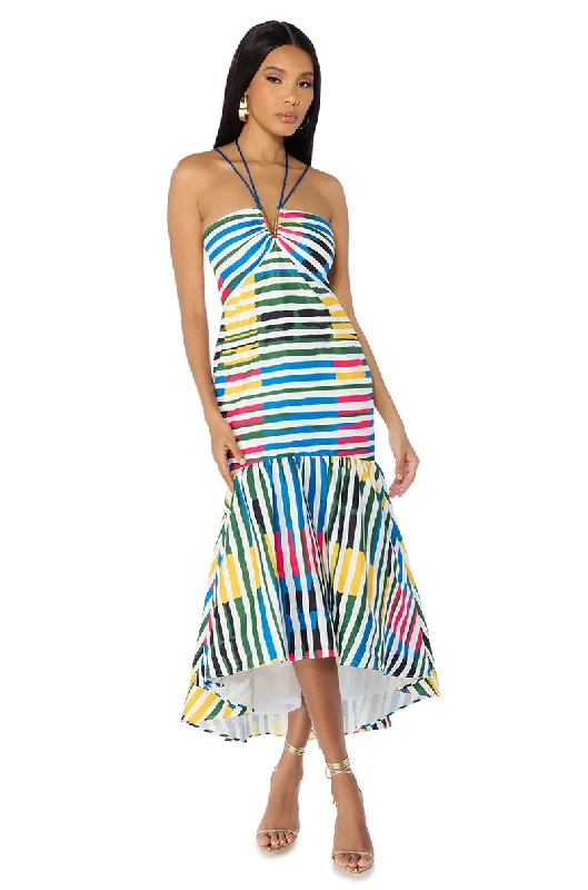 EURO SUMMER PRINTED MIDI DRESS