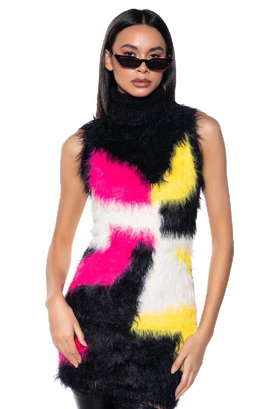 KIKI ULTRA FUZZY BODYCON MINI DRESS