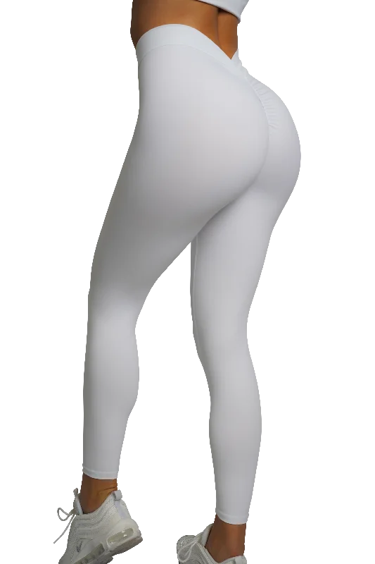 SCULPT V-BACK LEGGINGS - WHITE